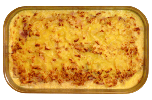 Hawaipfanne - Kasseler, Ananas und Gewürze, mit Käse überbacken Hawaipfanne - Kasseler, Ananas und Gewürze, mit Käse überbacken